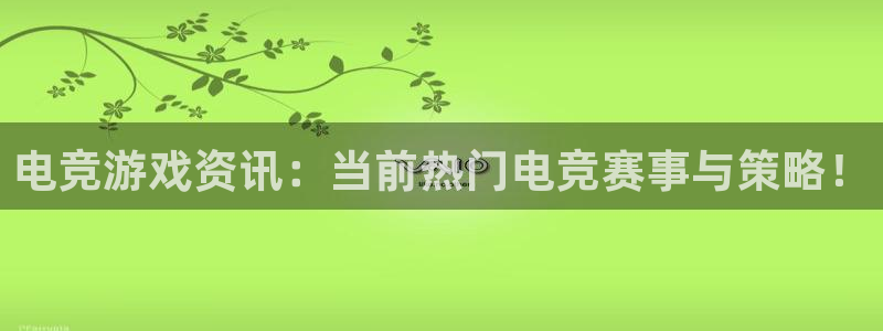 极悦娱乐登录：电竞游戏资讯：当前热门电竞赛事与策略！